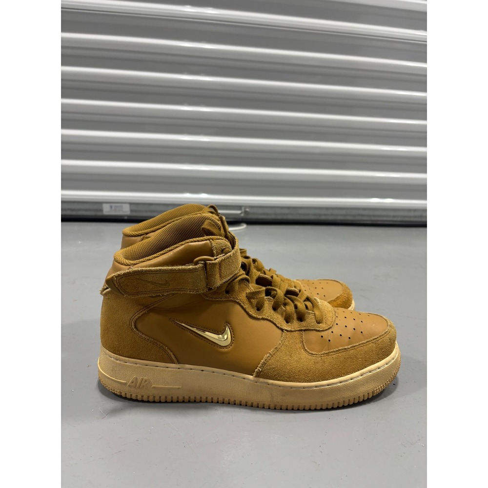 Nike Air Force 1 Mid 07 Wheat Gold Jewel Mens Sneakers 804609-200 Size 12